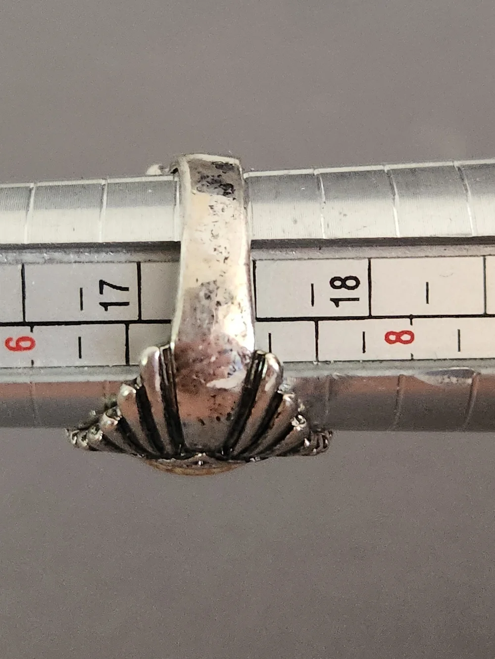 Sterling-Style Silver Men’s Ring with Brown Jasper Stone